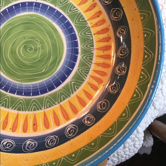 NWOT Stunning design Ceramic Serving Bowl 13” Round - Picture 2 of 6